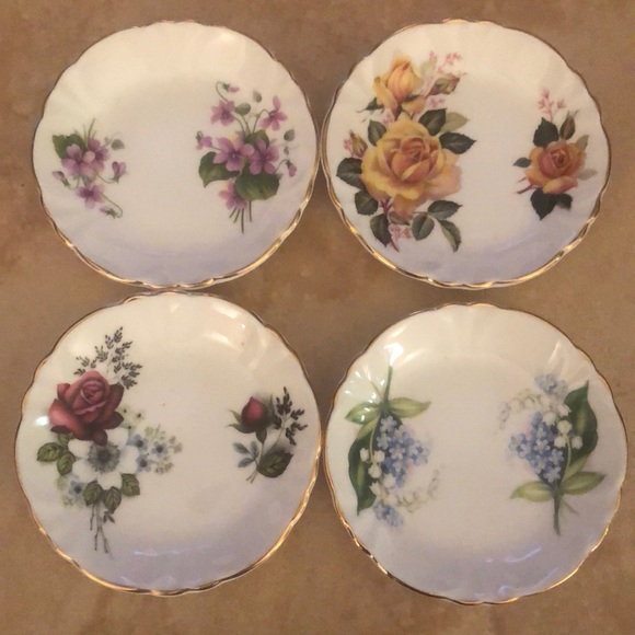 SET OF 4 FLORAL DISHES • PRINCESS HOUSE EXCLUSIVE • HAMMERSLEY FINE BONE CHINA - Picture 8 of 8